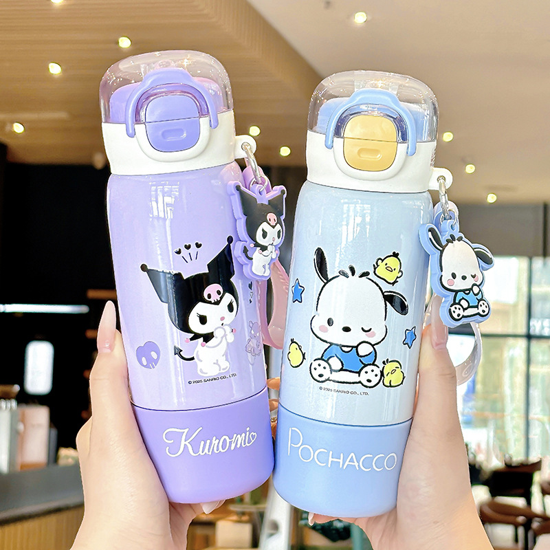 Children's insulated cup 316 Sanrio family Cartoon household student portable stainless steel double drinking cup for girls full figure