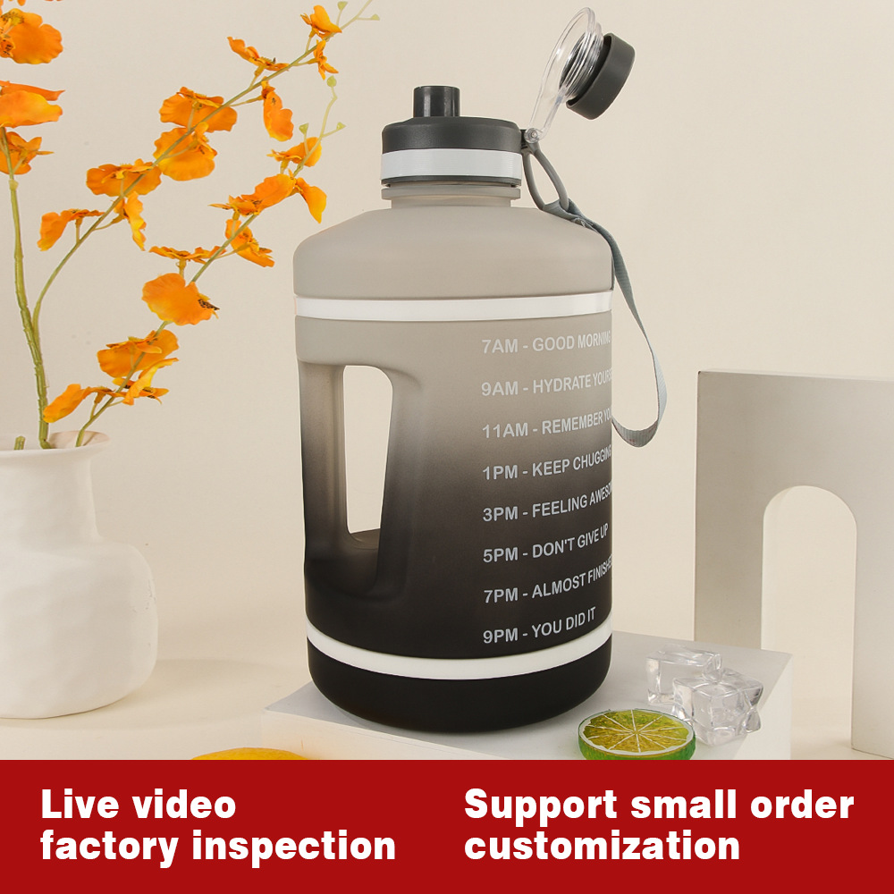 Factory direct sales of large-capacity sports water bottles, ton ton buckets, portable plastic ton ton cups, Amazon fitness outdoor water cups details Picture