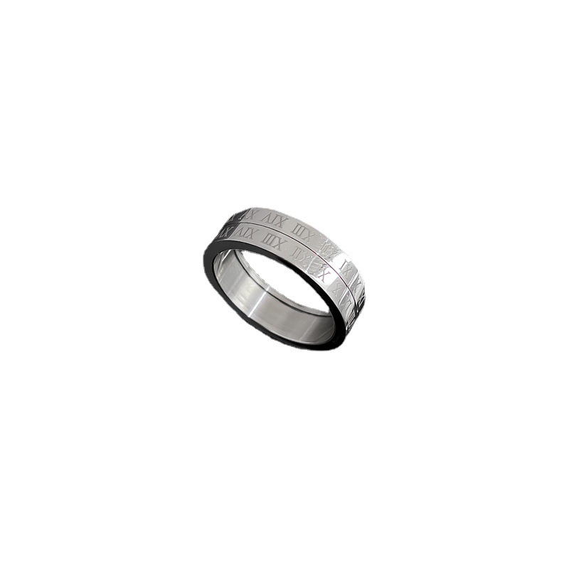 【 All-titanium Steel 】 Titanium steel cold and minimalist style dance ring for men and women, trendy and simple food rings on Instagram Item Picture