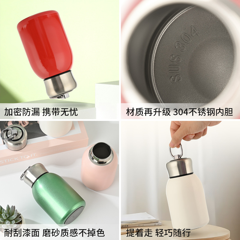 Customized mini insulated cup for girls, compact and portable, high appearance level, cute student stainless steel 2024 small capacity water cup Specification drawing