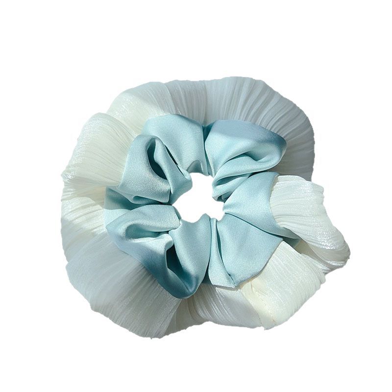 Wholesale of new Korean-style wrinkled edge silky large intestinal hair bands, double-layer satin high-end headwear, versatile hair accessories and hair bands Item Picture