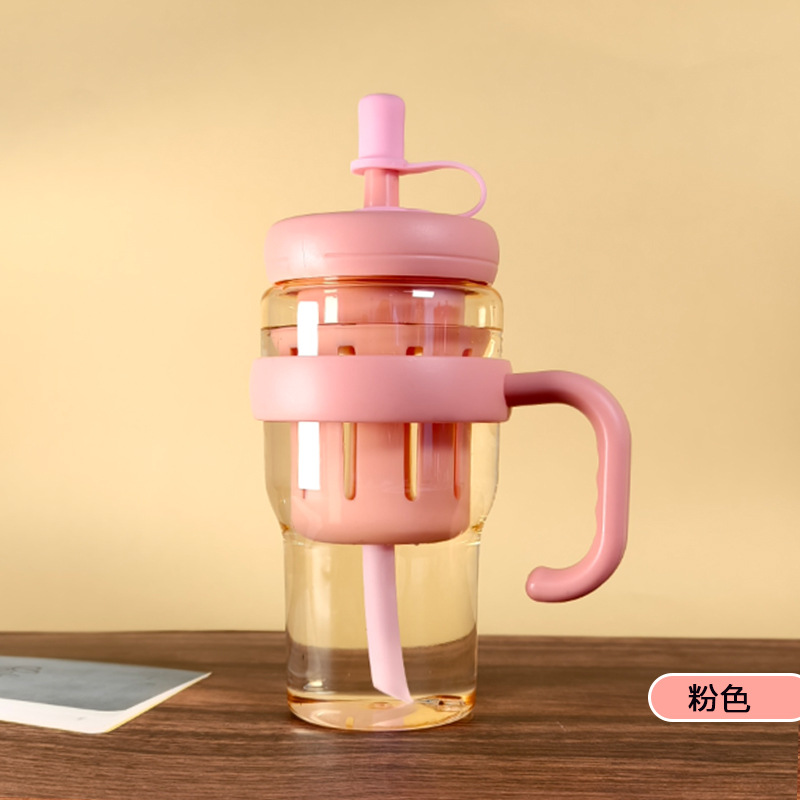 【 Global Bestseller 】 Summer fresh and clean large-capacity plastic ice cup, cute style straw cup, high appearance level water cup Specification drawing