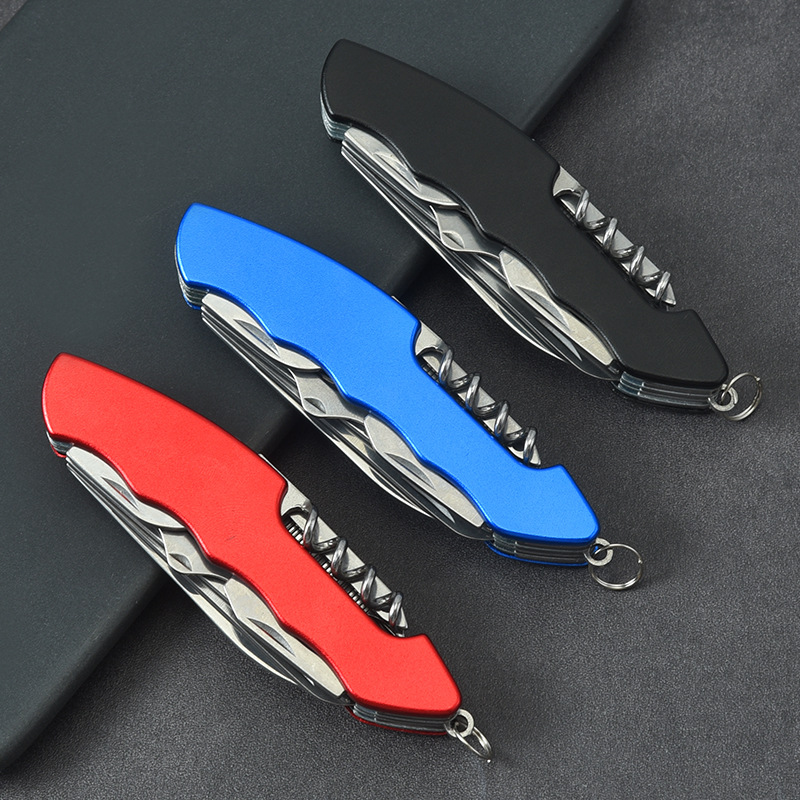 Factory wholesale multi-functional knives, outdoor tool knives, folding multi-purpose combination knives and scissors, stainless steel emergency equipment full figure