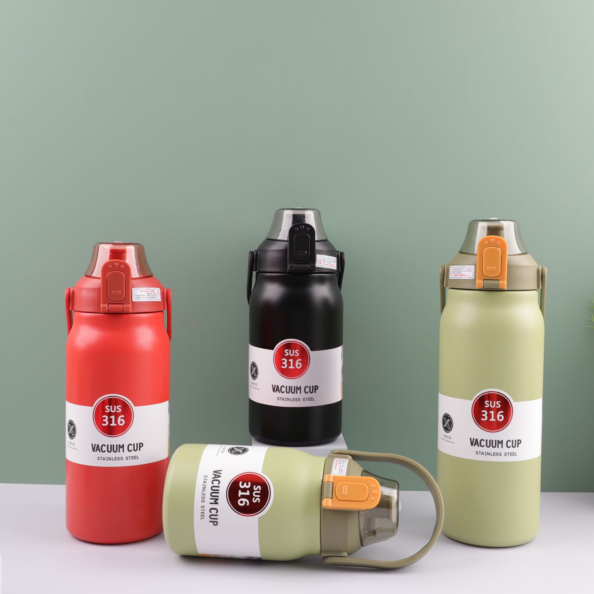316 stainless steel insulated cup, portable water bottle, large-capacity sports water bottle, portable bouncing lid water bottle manufacturer wholesale Specification drawing