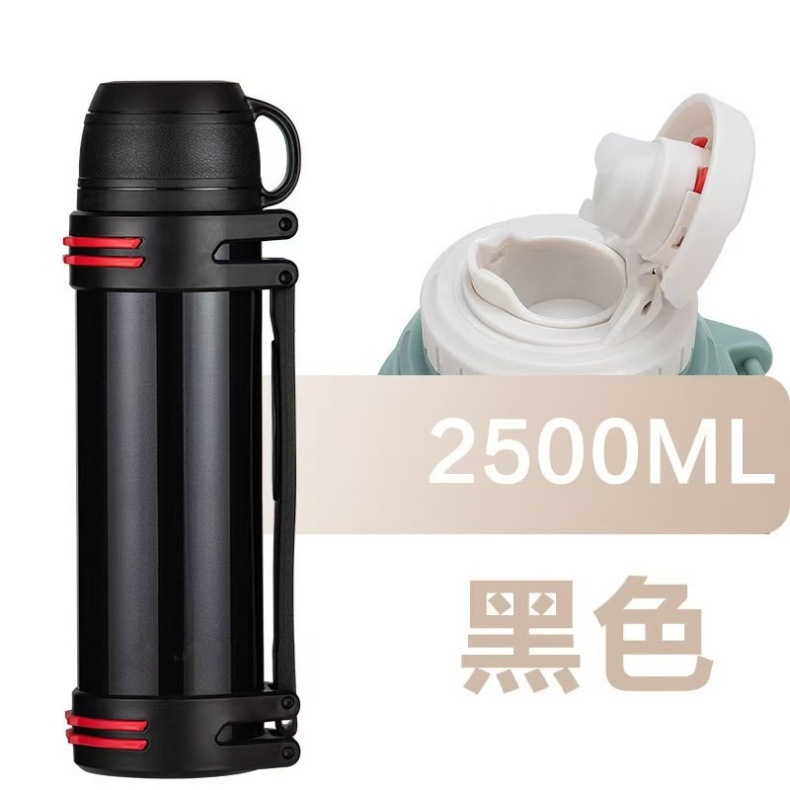 304 stainless steel hot water kettle, car large-capacity outdoor travel kettle, press out water, back strap hot water kettle, insulated cup details Picture