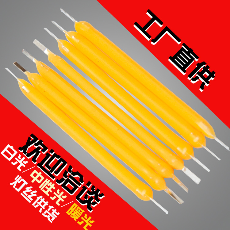 3V 120MA 38MM low-voltage filament strip solar wick, red, green, blue, pink warm light and cold light in stock Specification drawing