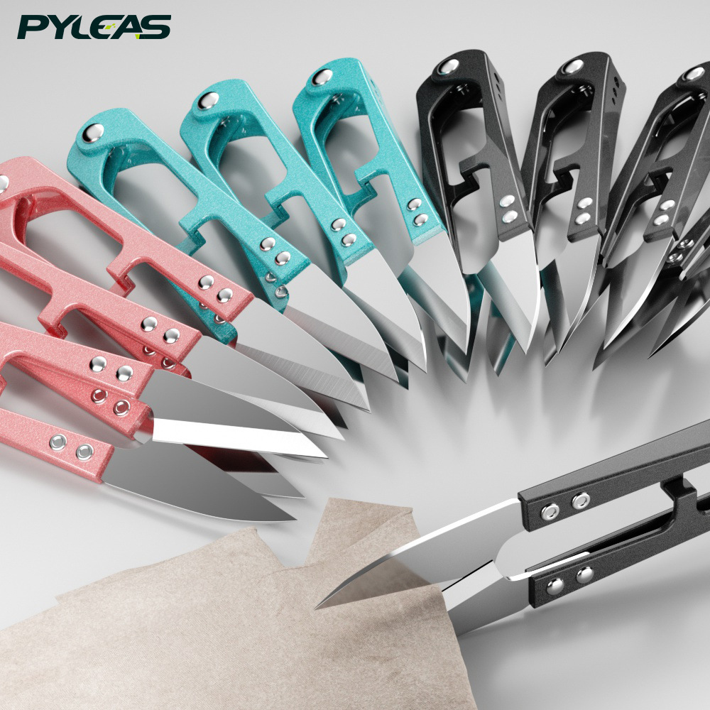 Wholesale U-shaped small scissors, thread end scissors, spring scissors, DIY cross-stitch embroidery, clothing sewing, tailoring scissors, thread scissors Specification drawing