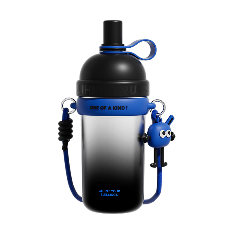 Large-capacity insulated cup, straw, outdoor portable sports insulated cup, gradient simple drinking cup, cloud drinking pot Item Picture