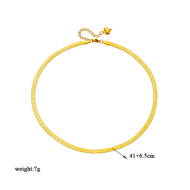 European and American cross-border fashion, niche and simple design metal punk hip-hop titanium steel snake bone chain accessory, versatile necklace Application Scenario