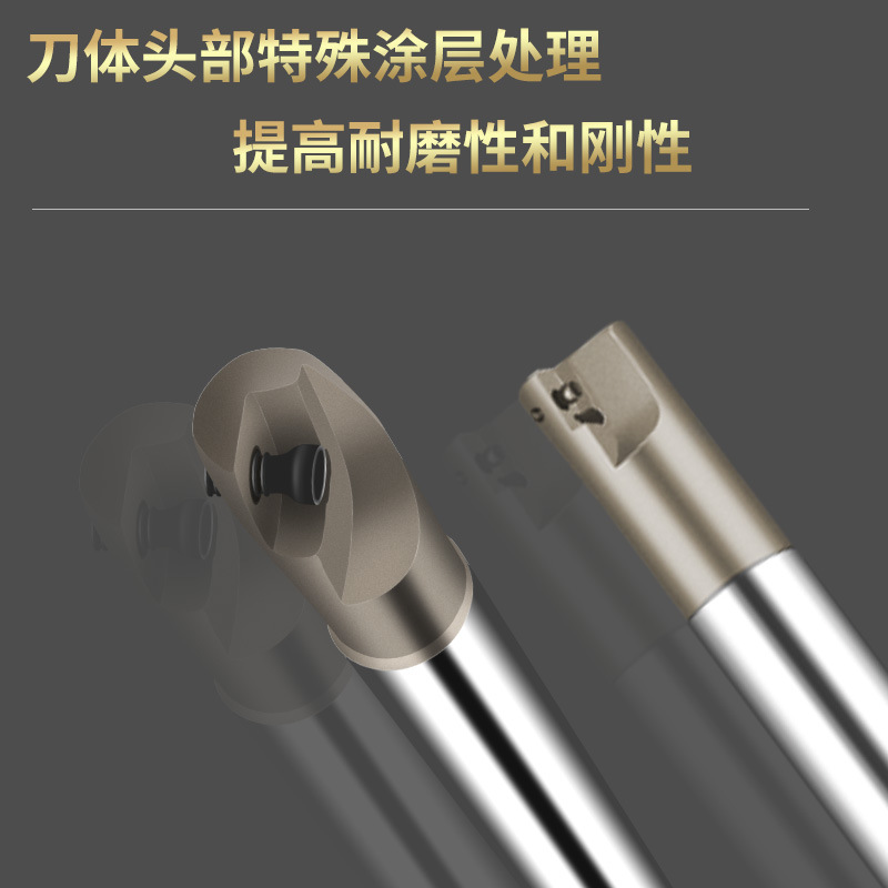 BAP400r CNC milling cutter holder 1604R0.8CNC machining vertical milling end plane extended anti-vibration right-angle flying cutter holder Specification drawing