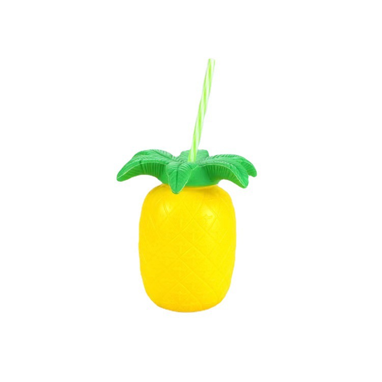 650ML PP straw cup, Pineapple beach shaped cup, Pineapple Cup, party art gift beverage bottle, hot sale in stock Item Picture