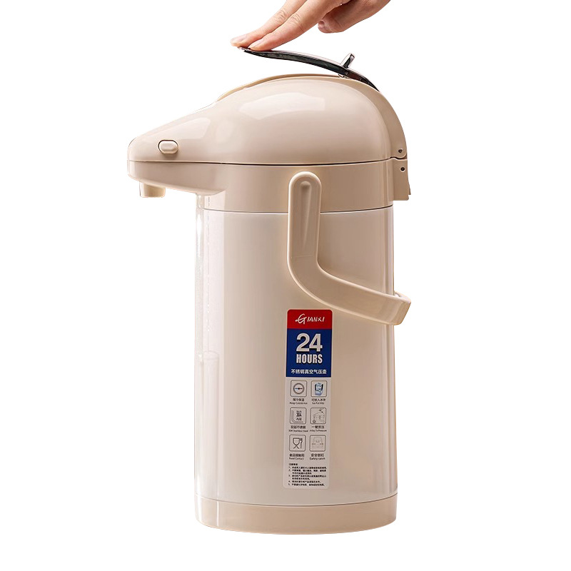 The newly upgraded household stainless steel inner liner pneumatic thermos flask has a large capacity and can be carried by hand to release water by pressing Item Picture