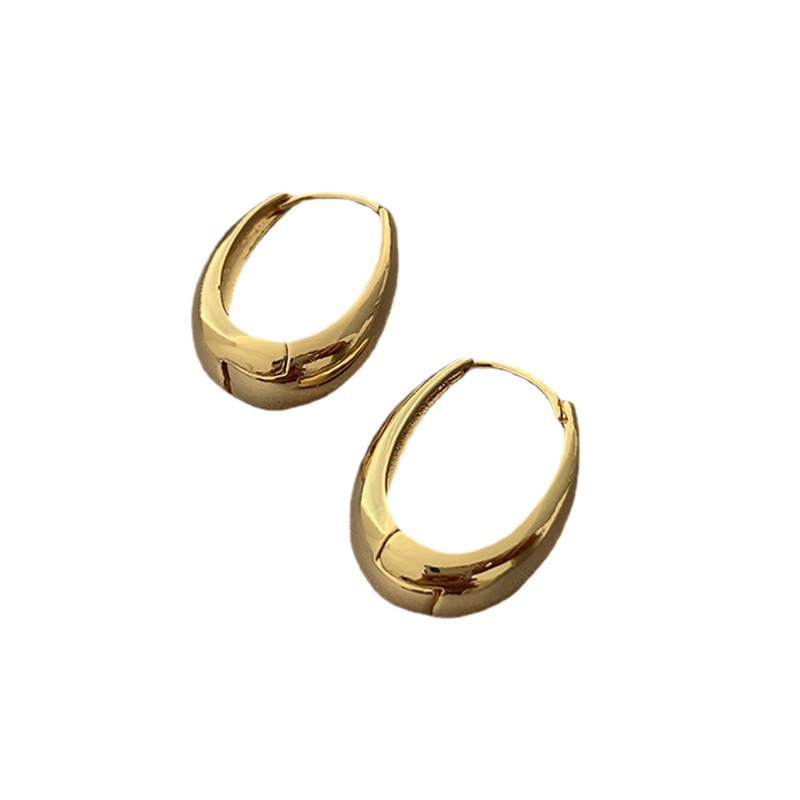 Cross-border bestsellers, elegant, smooth metal U-shaped ear buckles, geometric oval ear rings, retro women's earrings, accessories, and stud earrings Item Picture