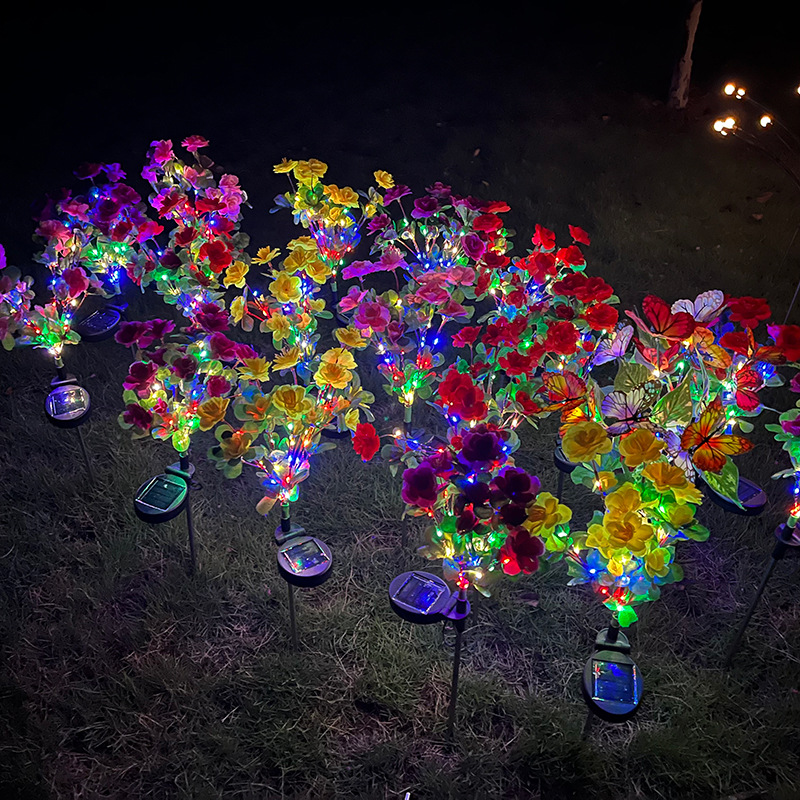 New cross-border Amazon solar rhododendron lamp lawn courtyard outdoor landscape atmosphere LED night light full figure