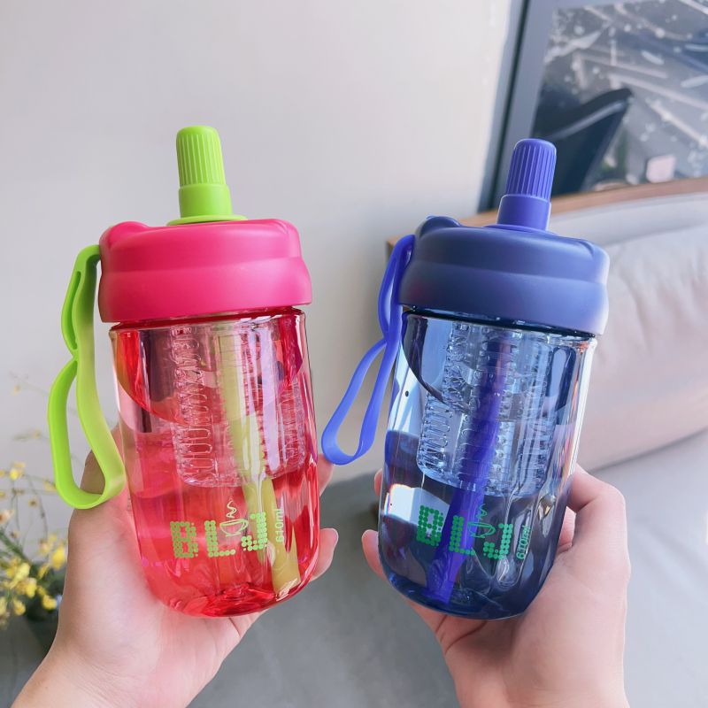 High appearance level straw cup, plastic summer tea-water separation fruit tea cup, large-capacity dopamine water cup for male and female students full figure