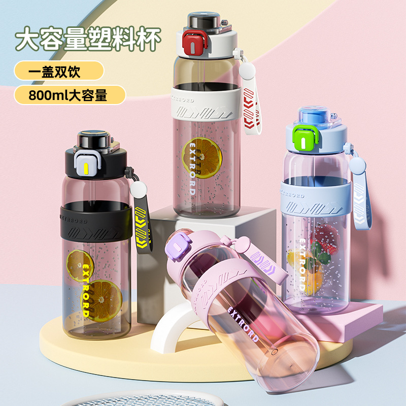 Sports water cup for boys, 2024 new model, summer portable high-temperature resistant fitness pot, student outdoor large-capacity water cup Specification drawing