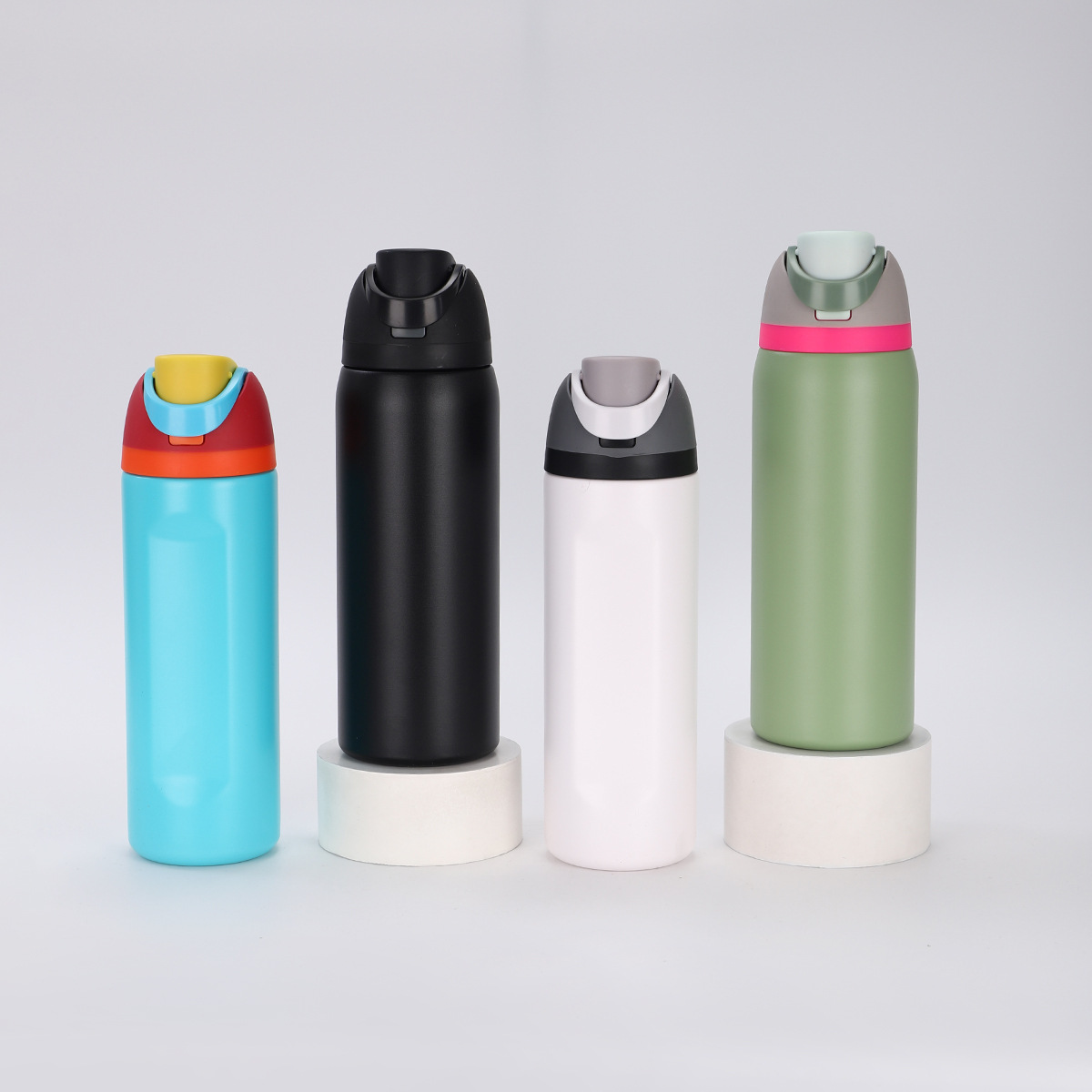 New cross-border 304 stainless steel vacuum insulated cup, the same style as Owala, simple and bouncy fruit cup, portable double-drinking cup Application Scenario