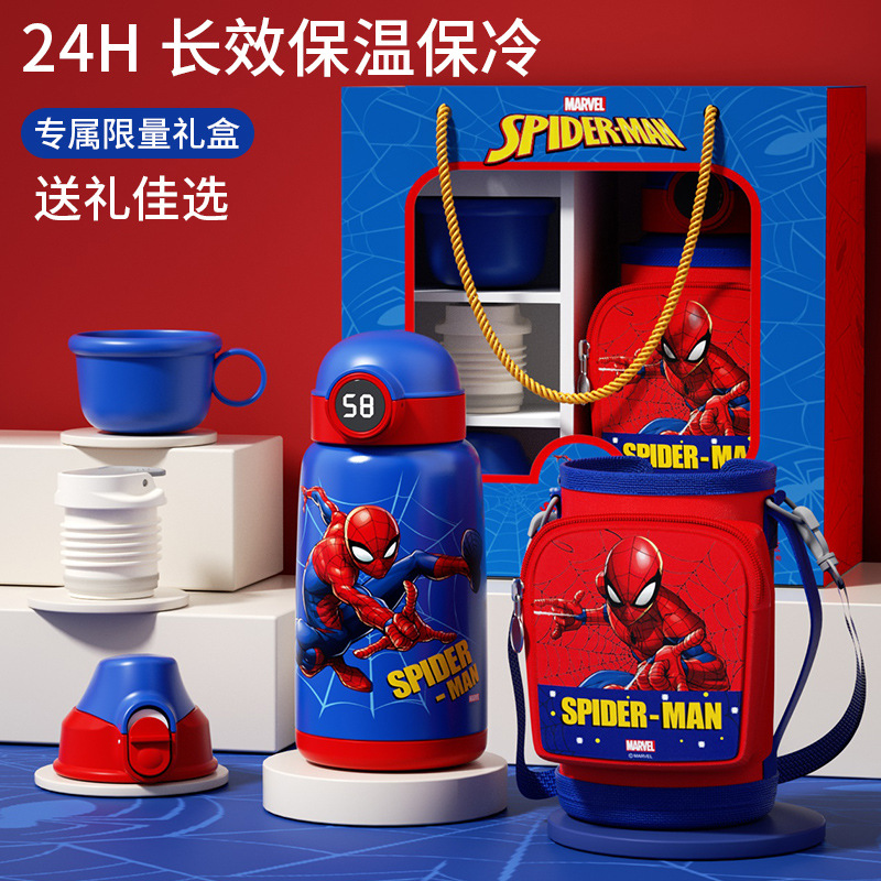 Disney official smart insulated cup 316 stainless steel cartoon children's water cup Portable straw cup gift box set details Picture