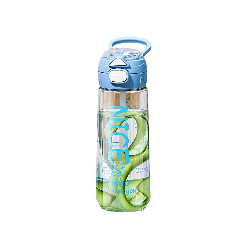 Women's large-capacity double-drinking portable straw cup, men's student and children's sports plastic cup, summer high-temperature resistant pot Item Picture
