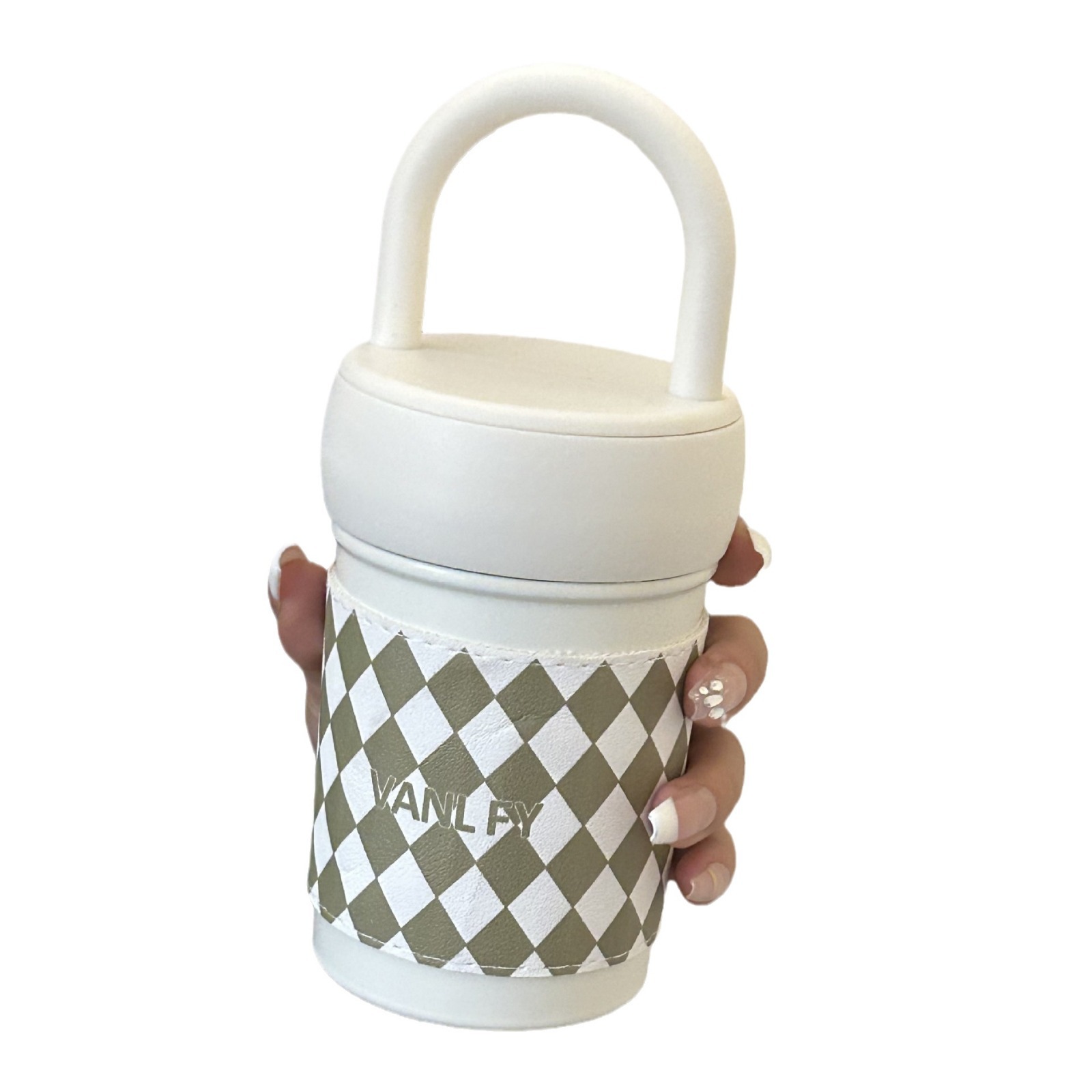 Thermos cup for girls, high appearance level, simple and cute handle cup, 2025 compact and portable new water cup for adults and students Item Picture