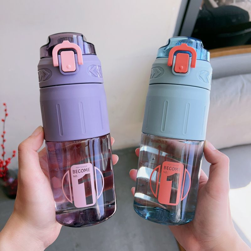 New portable handle, large-capacity direct drinking cup, outdoor sports, simple plastic water bottle, high appearance level for girls, summer details Picture