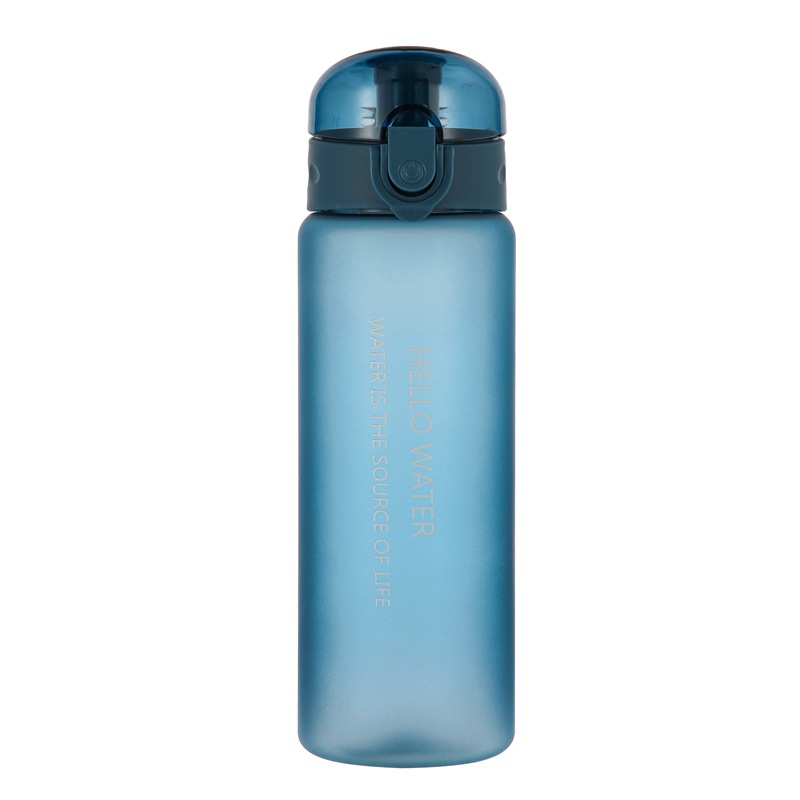 Simple frosted single-layer plastic cup, sealed and leak-proof, direct drinking sports water cup, summer student outdoor fitness portable cup Item Picture