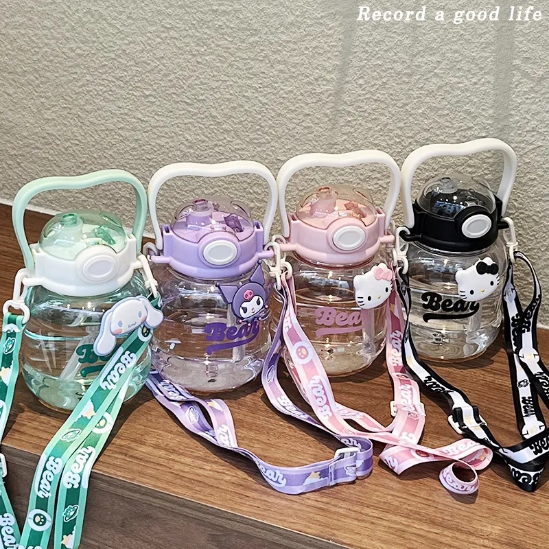 Large-capacity internet-famous large-belted cups, summer heat-resistant male and female student teapots, best-selling cups on Instagram, high appearance level, girlish heart details Picture