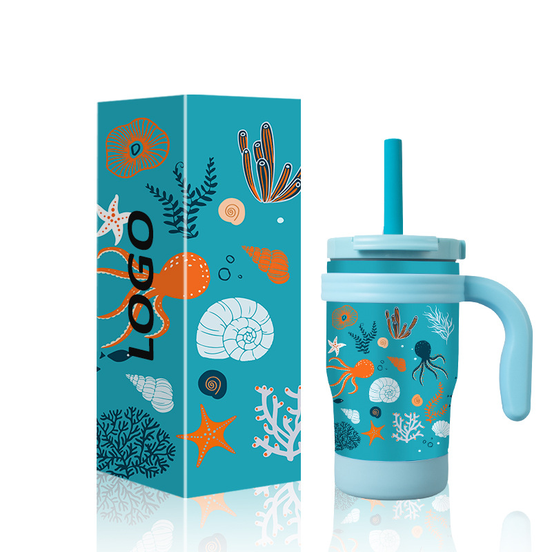 Exclusive new products: Private mold 14OZ double-layer stainless steel children's handle cup, straw cup, Ruduce children's insulated cup Application Scenario