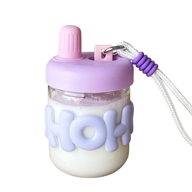 New style of girl's glass cup, high appearance level, student direct drinking cup, portable and creative, Instagram popular simple girls' cup Item Picture