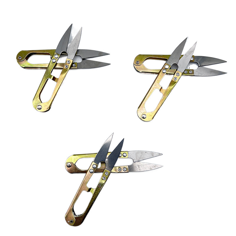 Factory direct sales of galvanized iron scissors, cross-stitch tools, U-shaped yarn scissors, fishing line scissors, white cross-stitch scissors, and small scissors Item Picture