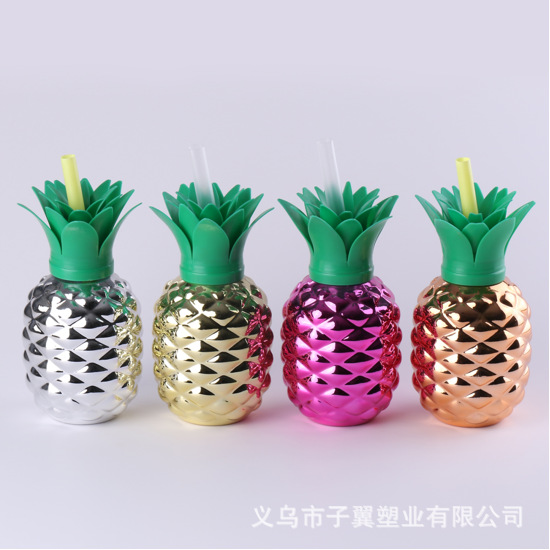 New best-selling factory direct sales plastic-shaped straw cups, pineapple water cups with straws, popular milk tea and juice cups Application Scenario