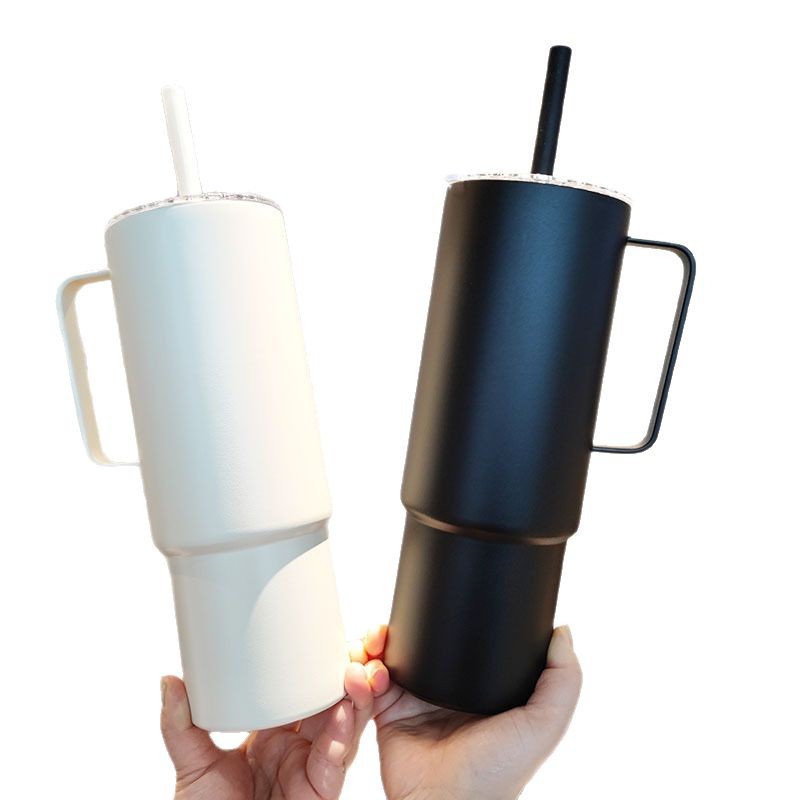 Cross-border 32oz handle ice cup, 304 stainless steel large-capacity insulated cup, outdoor car cup with straw Item Picture