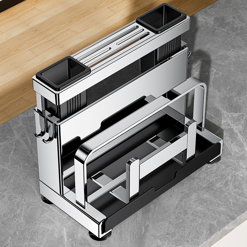 304 stainless steel kitchen knife rack, storage rack, chopping board rack, integrated chopstick and knife storage rack, storage rack, kitchen knife rack full figure