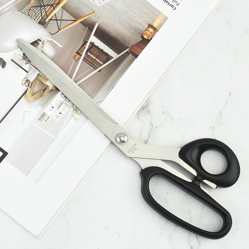 Manufacturer's in-stock stainless steel tailor scissors, 10-inch noodle cutting scissors, clothing scissors, hand scissors, barbecue scissors, kitchen scissors details Picture