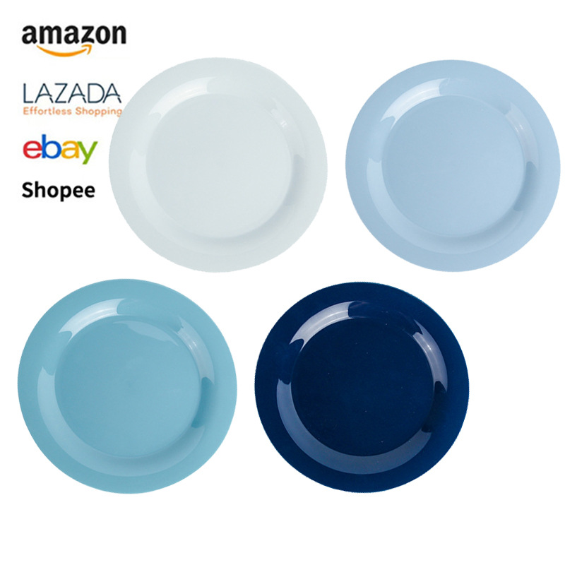 Cross-border Amazon plastic pp material 19CM round plates, household durable dinner plates, 26CM plates, snack plates, cross-border wholesale full figure