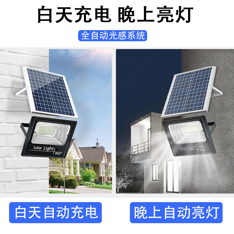 New rural household photovoltaic street lamps, led high-power floodlights, ultra-bright waterproof outdoor garden lamps, solar lamps Specification drawing