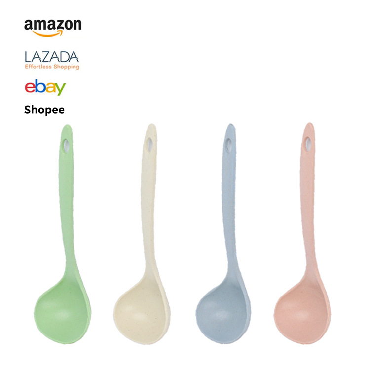 Wheat straw can be used to hold porridge. Hanging tableware, soup spoons, plastic long-handled spoons, hot pot spoons, deep-tipped spoons, and long spoons for porridge full figure