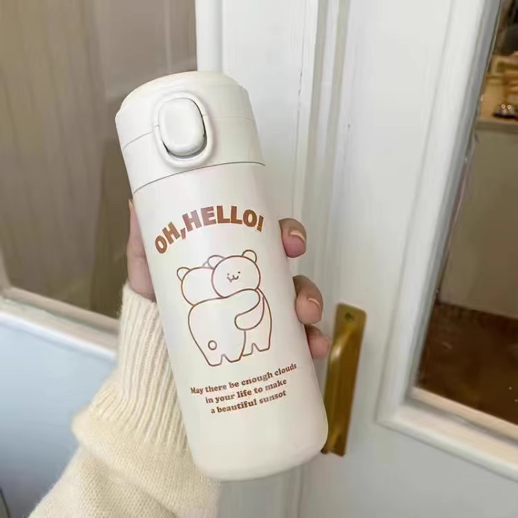 Original Korean version of simple and cute three little dogs stainless steel insulated cup, portable water cup for students to go to school, warm cup Application Scenario
