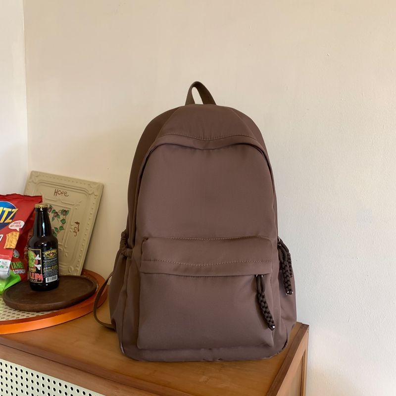 Large-capacity casual schoolbag for college students, ins Korean version, solid color backpack for middle and high school students, simple and versatile backpack undefined