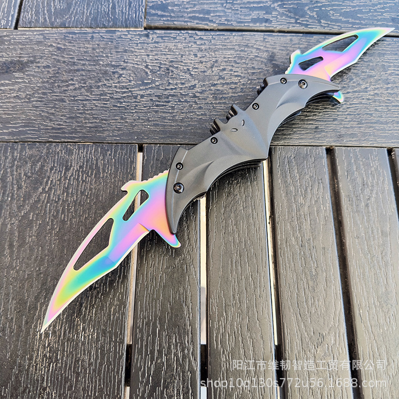 Multi-functional creative bat knife, stainless steel portable ABS folding knife, outdoor ornamental knife, game peripheral Item Picture