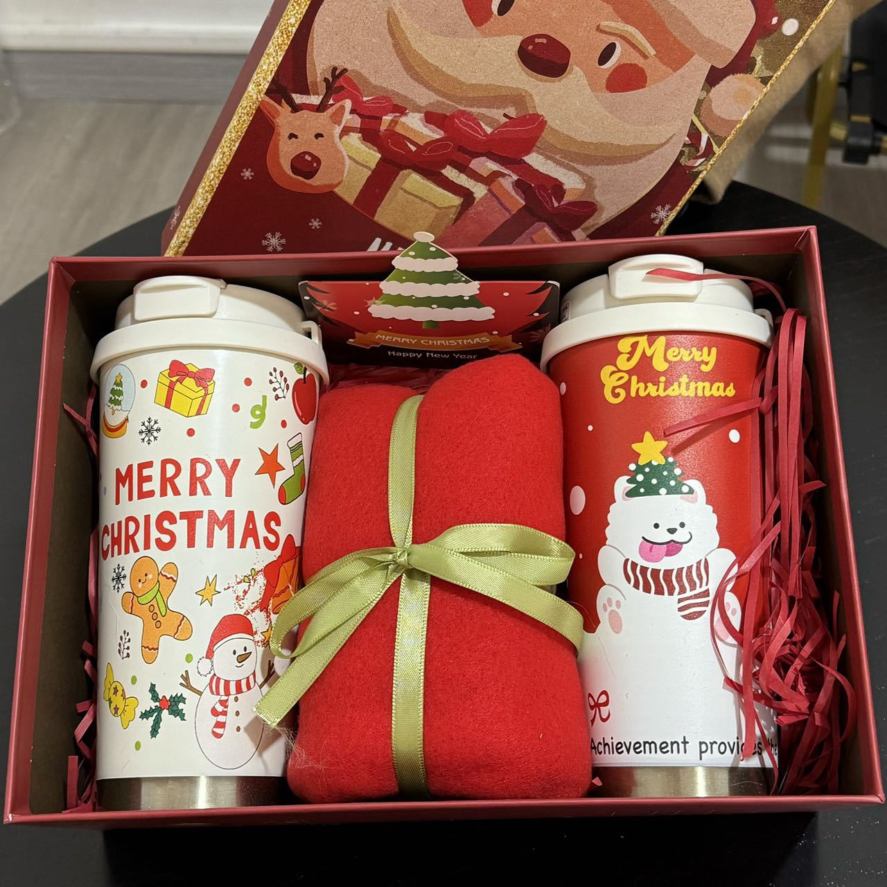 Christmas gifts: Christmas insulated cups, new cartoon 316 stainless steel double-drinking cups for girls, couple coffee cups full figure
