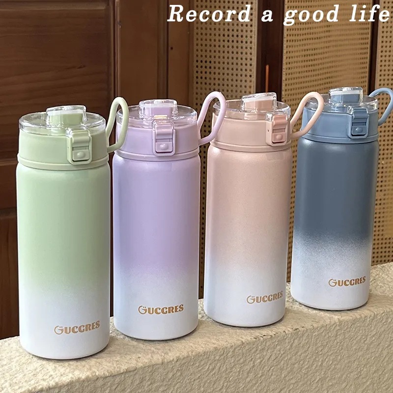 Food-grade stainless steel water cup with high appearance level, gradient women's portable cup, outdoor household tea cup, insulated cup 316 details Picture