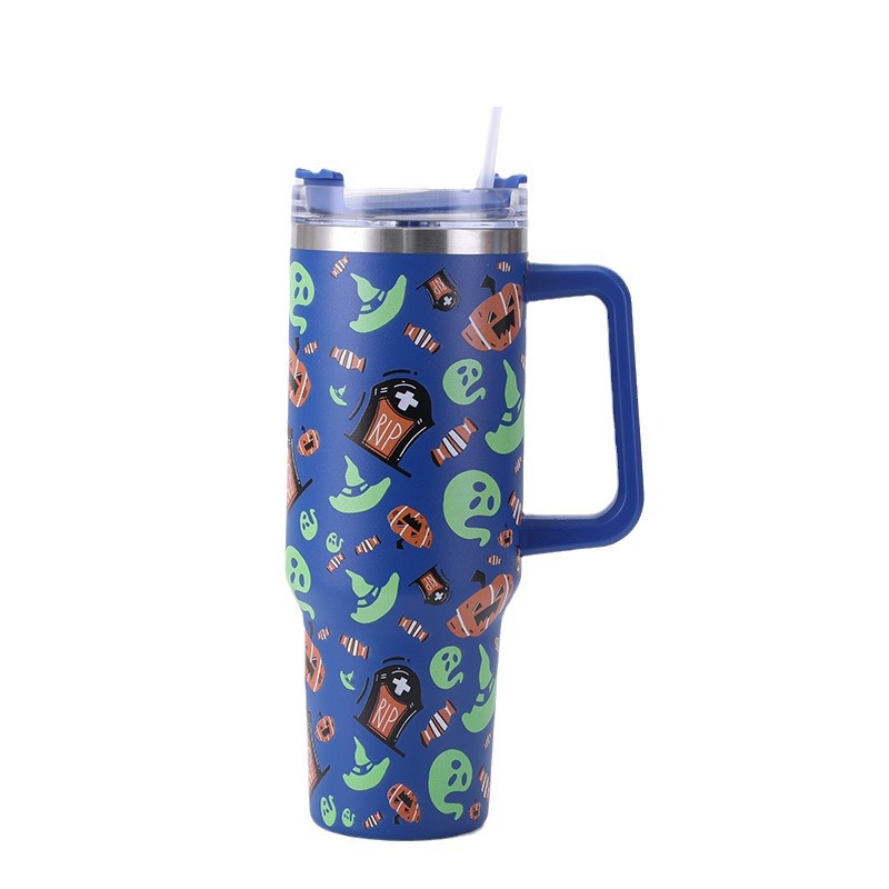 Cross-border creative 304 stainless steel insulated cup, portable cold preservation handle, ice cup, double-layer vacuum car cup Item Picture