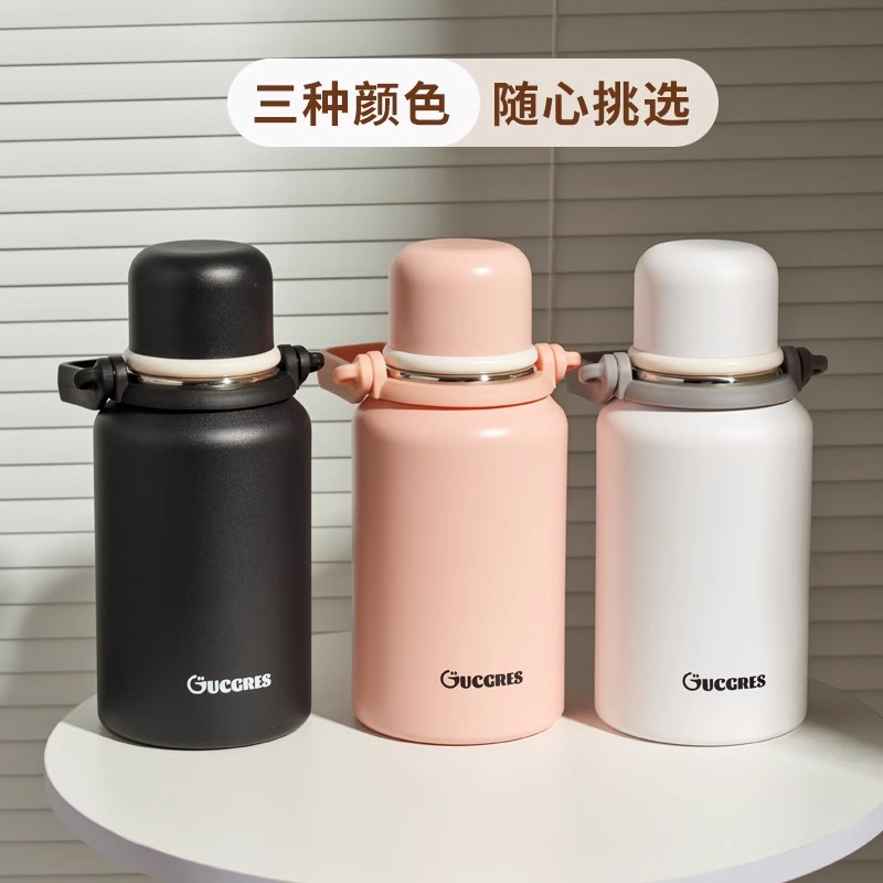 High-appearation-level insulated flask, portable outdoor office double-layer vacuum stainless steel cup handle, large-capacity insulated cup Specification drawing