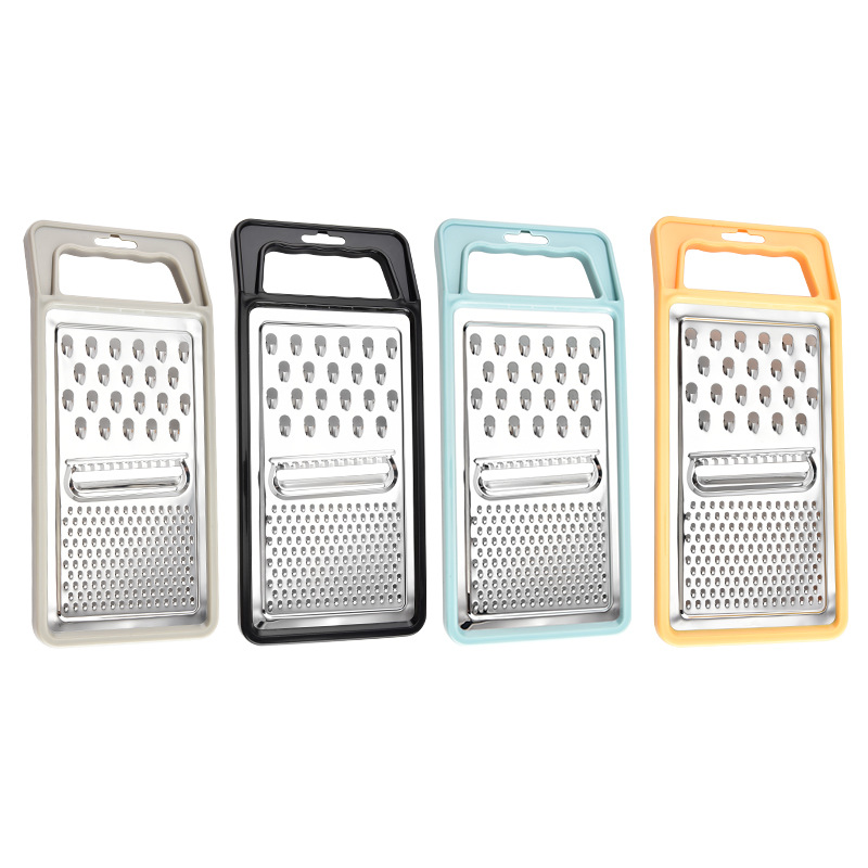 Stainless steel flat cheese grater, cheese grater, carrot grater, potato slicer, multi-functional cutting board, cucumber grater Item Picture