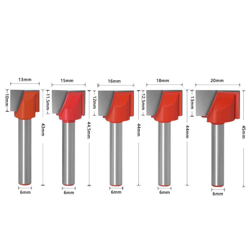 Computer engraving machine tools, woodworking milling cutter, 6mm bottom cleaning cutter, bottom milling chamfering table, bottom milling cutter, edge trimming machine tool head Specification drawing