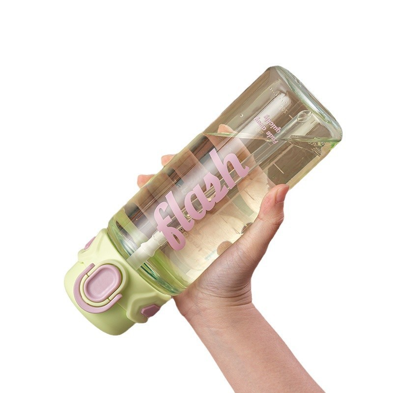 Changnuo simple student portable water bottles, straw cups, couple's casual cups, plastic water cups wholesale, children's sports cups Item Picture