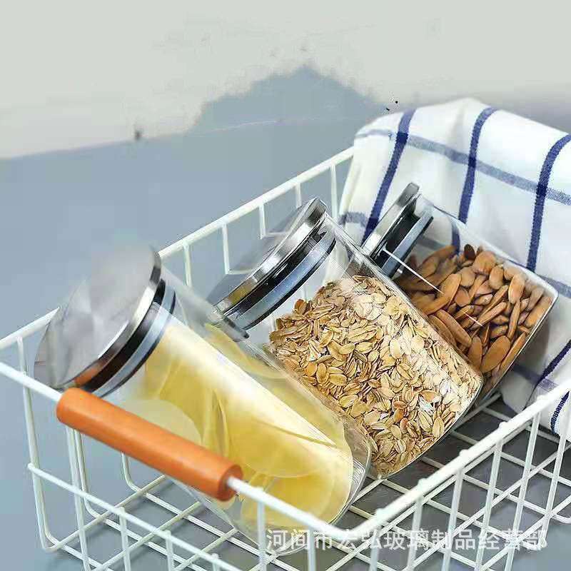 Cross-border supply of high borosilicate glass sealed cans, straight tea cans, dried fruit, snack and grain storage bottles and storage cans Application Scenario