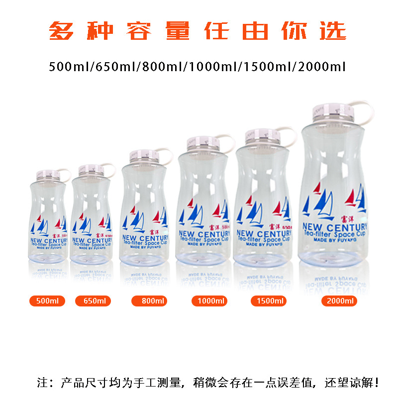 Customized Fuyang plastic cups, white new century space cups, large-capacity classic outdoor water cups, with printed logo details Picture