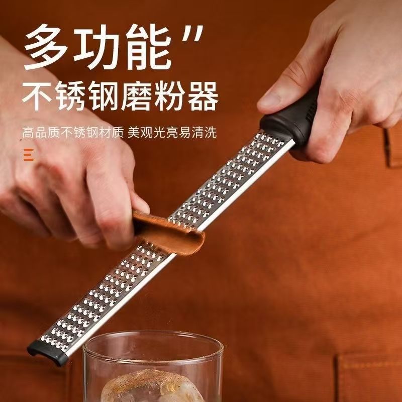 Grater, cheese peeling knife, Japanese cheese and lemon peel shavings grater, a shavings wonder, made of stainless steel details Picture